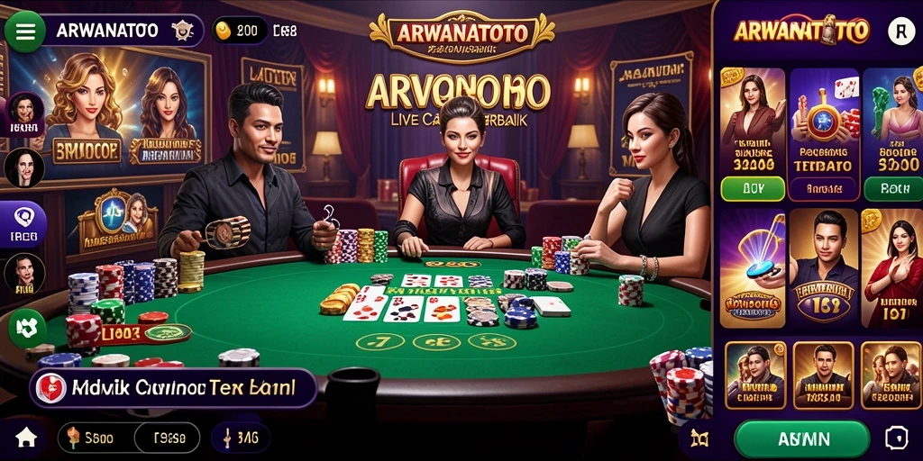 Tampilan grafis menarik saat bermain Live Casino di ARWANATOTO.