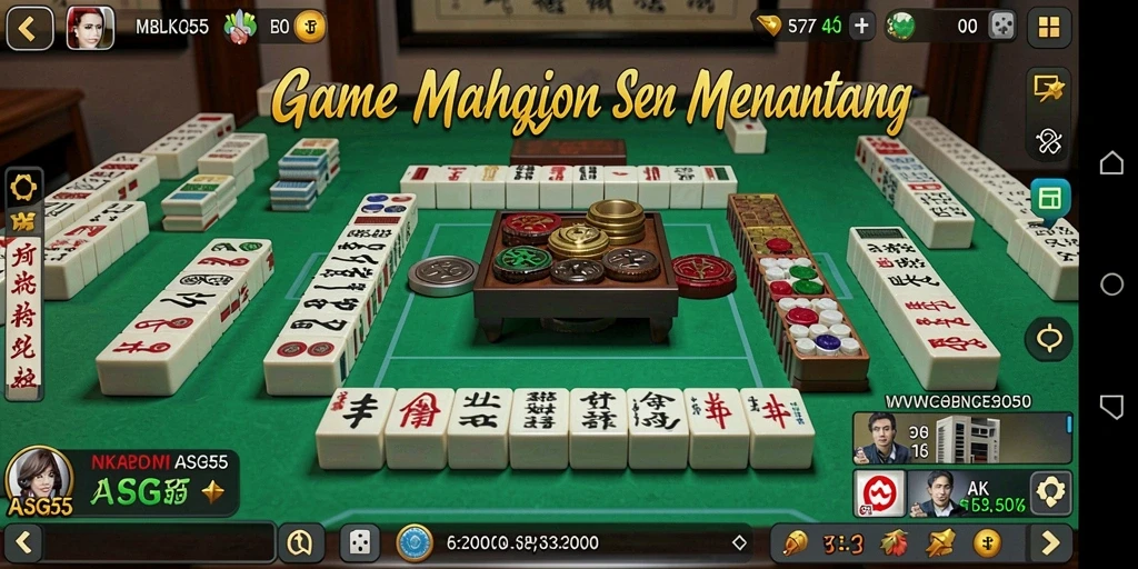 Tampilan gameplay menakjubkan dalam ASG55 yang penuh tantangan Mahjong.