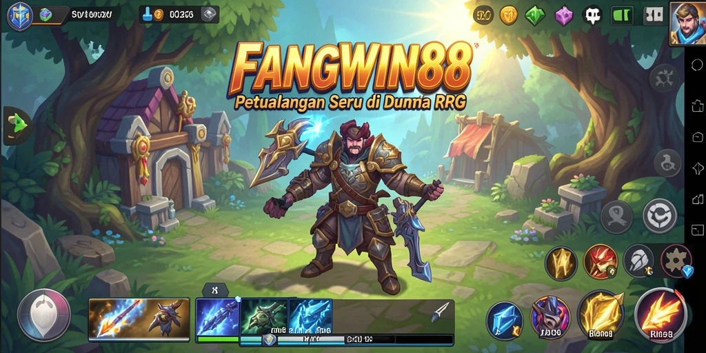 Tampilan gameplay petualangan RPG yang mendebarkan dan penuh aksi.