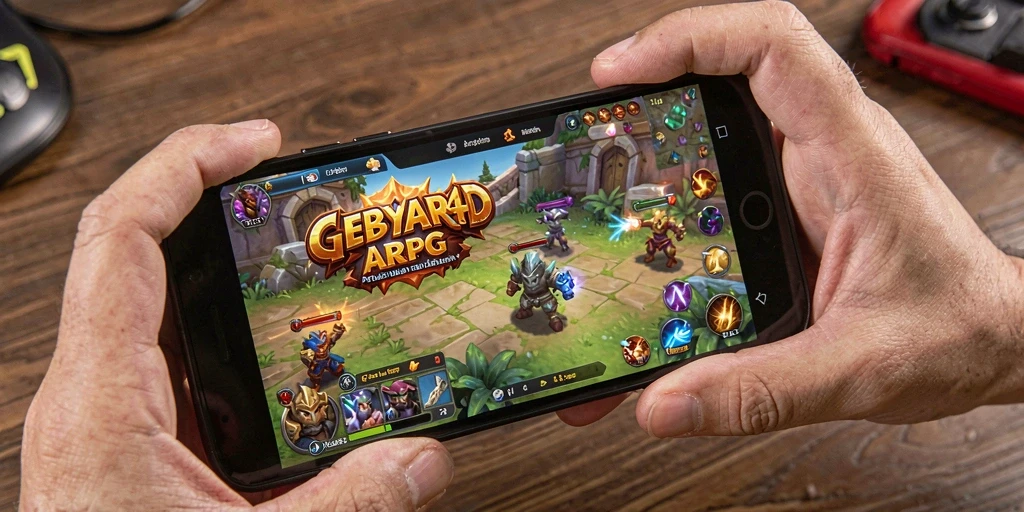 Screenshot GEBYAR4D menampilkan pertarungan epik dalam dunia ARPG yang menawan.