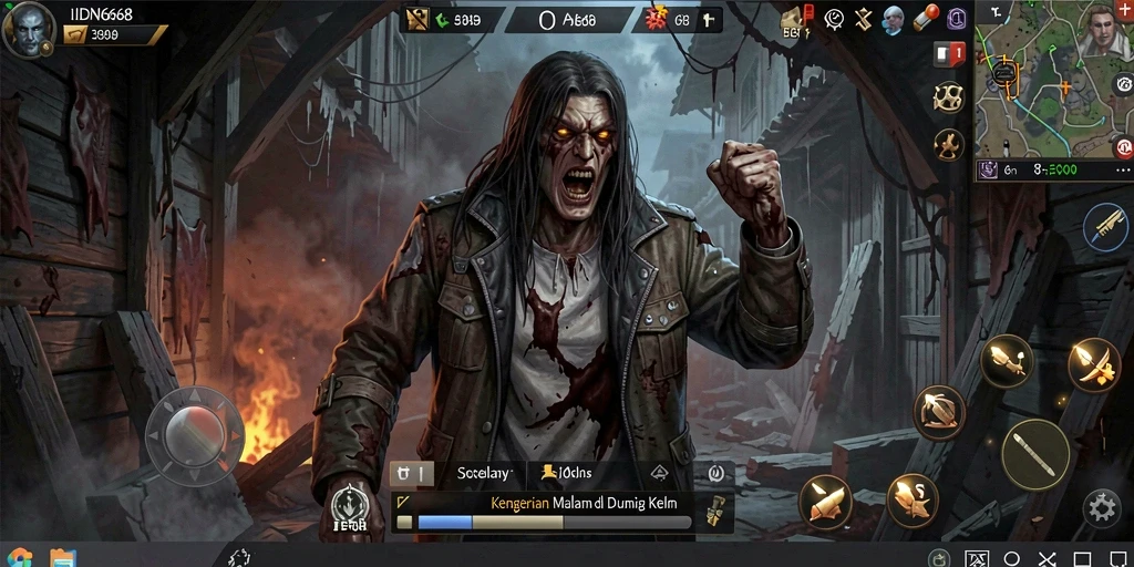 Gameplay menegangkan IDN668 dengan suasana Horror yang kelam.