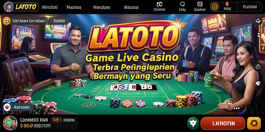 Tampilan gameplay LATOTO dengan dealer langsung dan permainan yang mendebarkan.