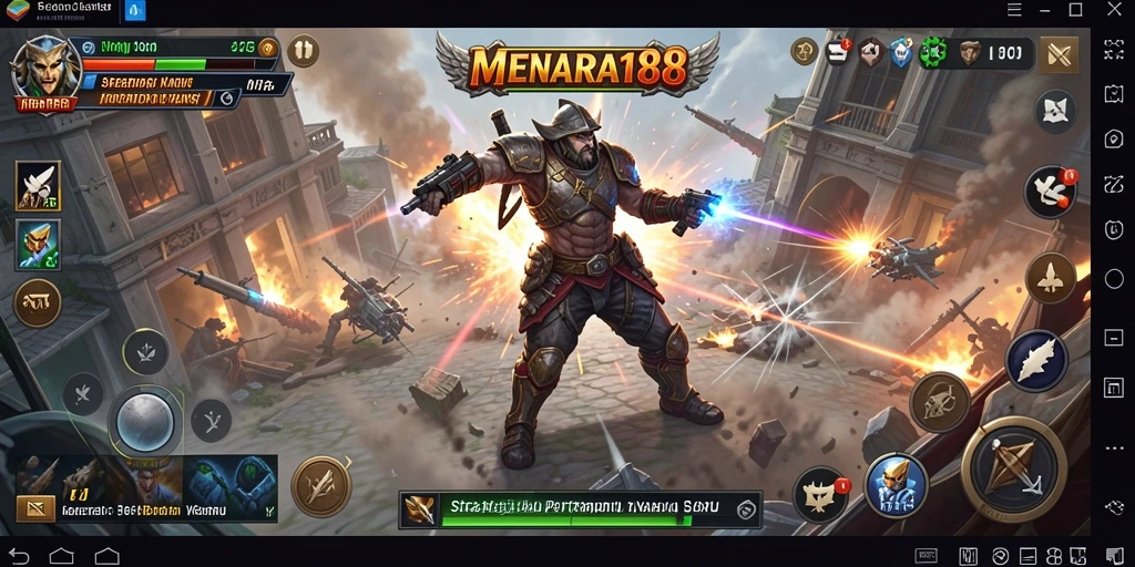 Tangkapan layar MENARA188 menampilkan aksi pertempuran yang seru.