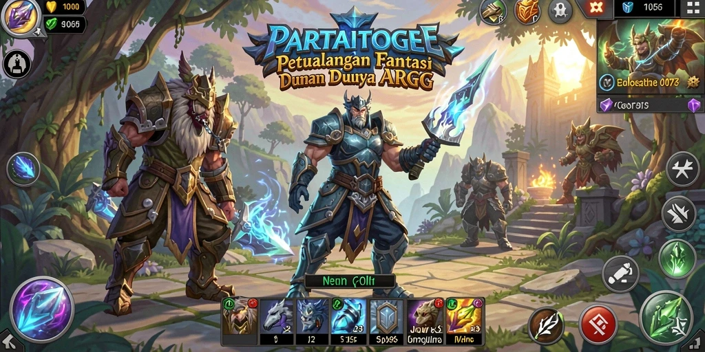 Screenshot menunjukkan aksi gameplay epik di dunia fantasi PARTAITOGEL.