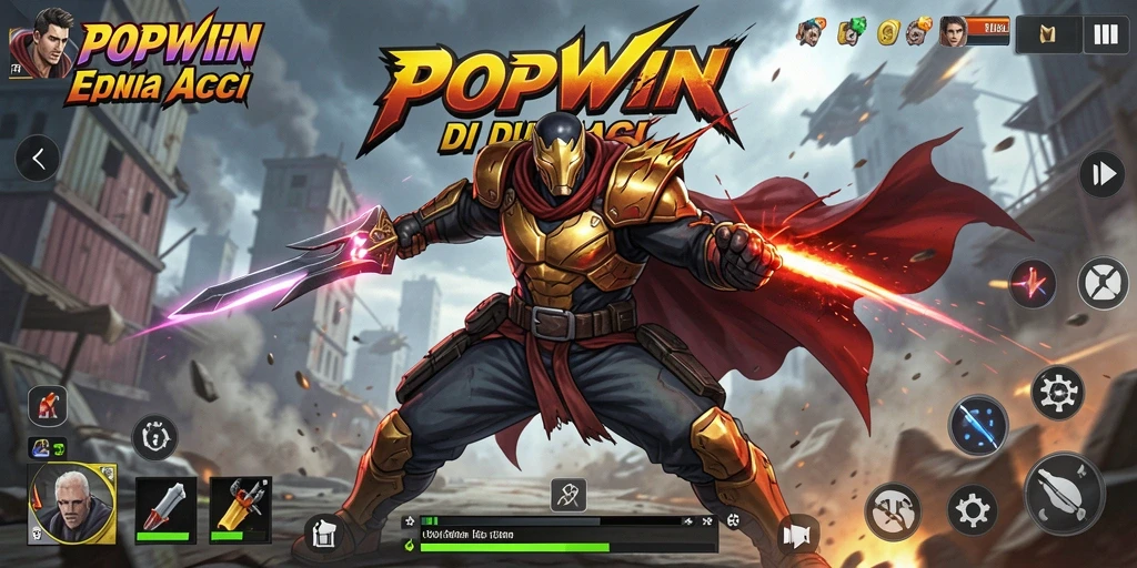 Tampilkan aksi seru dari gameplay POPWIN yang menegangkan.