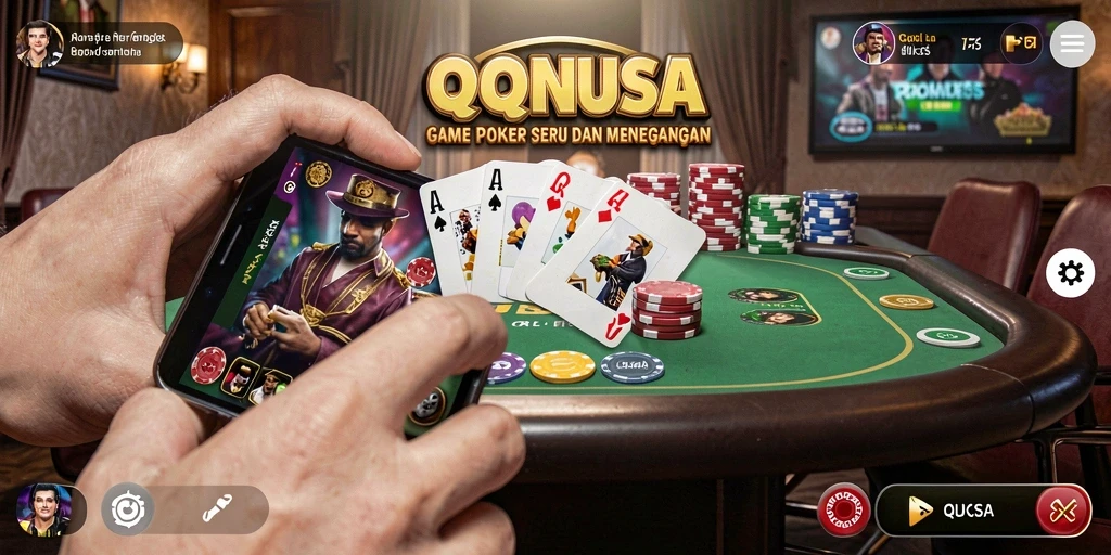 Tampilan menarik saat bermain poker di QQNUSA.