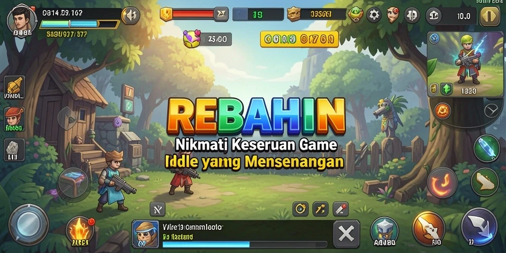 Screenshot gameplay REBAHIN menunjukkan kesenangan dalam setiap aksi Idle.