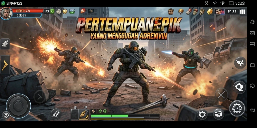 Tampilan menarik dari gameplay aksi yang mendebarkan di SINAR123.