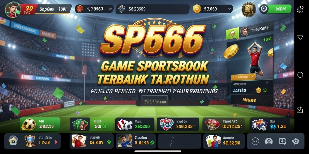 Tampilan interaktif aplikasi SP666 dengan fitur Sportsbook.