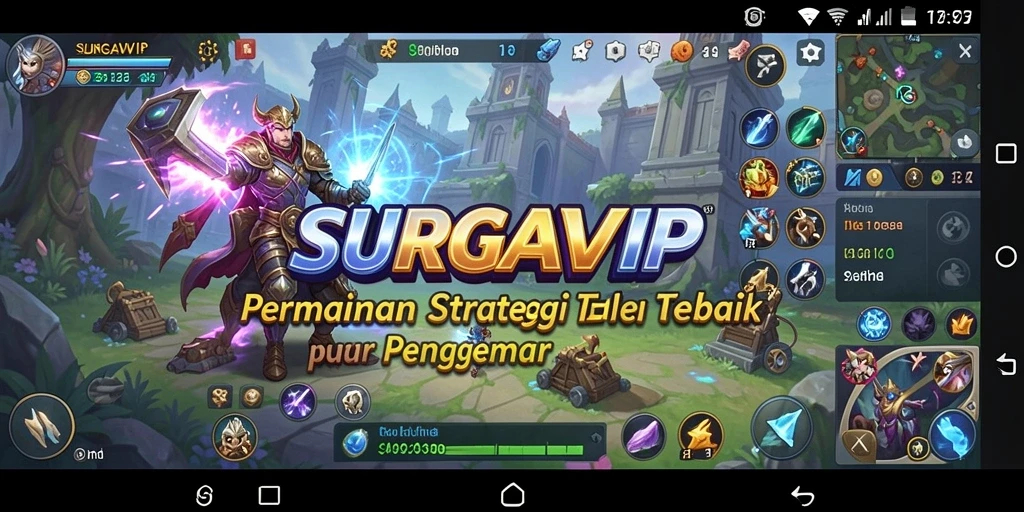 Tampilan gameplay mendebarkan dengan elemen strategi yang kuat di SURGAVIP.