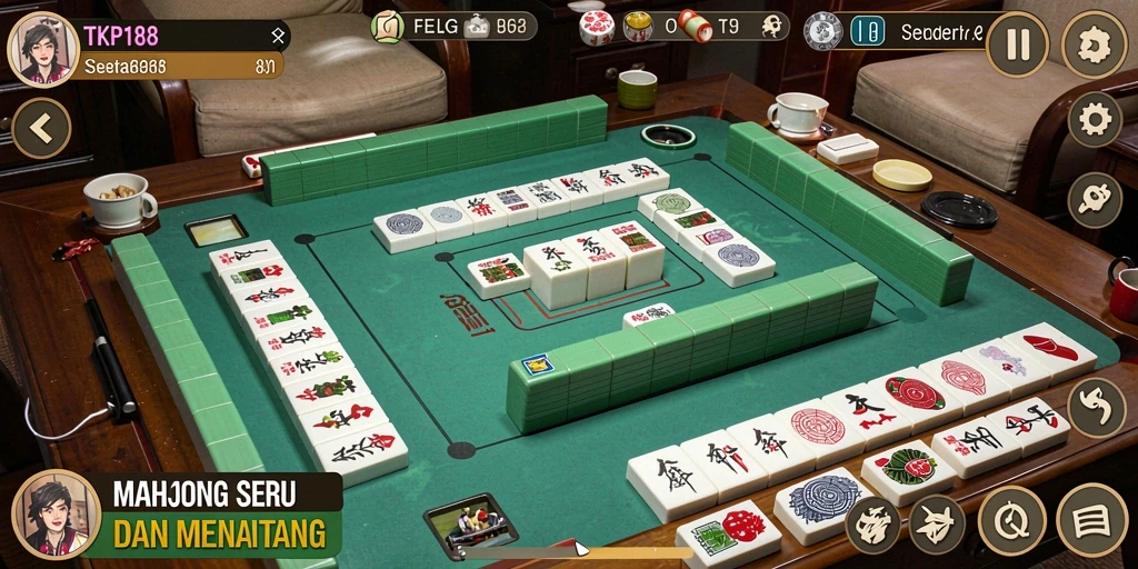 Tangkapan layar utama TKP188 menampilkan gameplay Mahjong yang menarik.