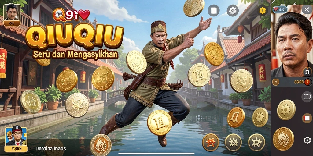 Tampilan menarik dari gameplay QiuQiu di Y89.