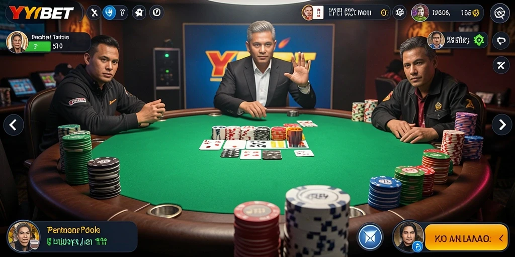 Screenshot gameplay YYBET yang menunjukkan keseruan bermain poker.