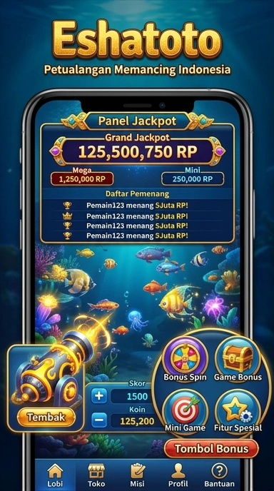 Tampilan utama aplikasi eshatoto yang menarik.